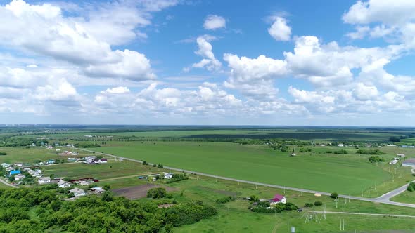 Rural Landscape with a Beautiful Sky on a Summer Day, Russia