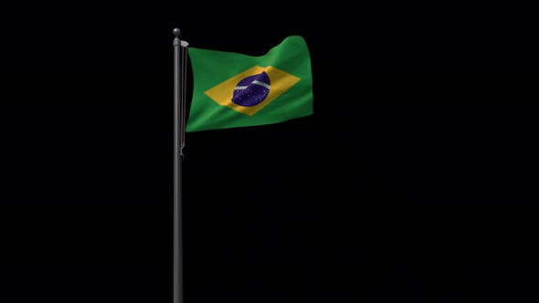 Brazil Flag With Alpha 4K