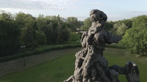 Kyiv, Ukraine: Babi Yar. Memorial Mass Murder of Jews. Aerial View, Flat,gray