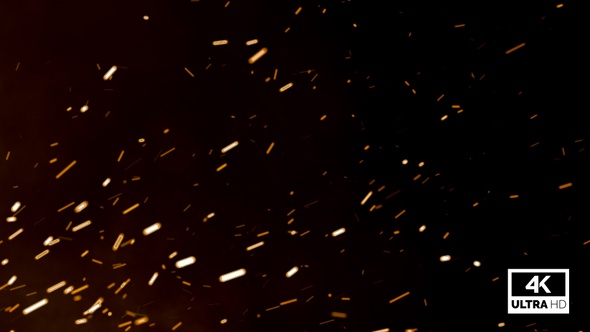 Flying Golden Particles Embers Background V2