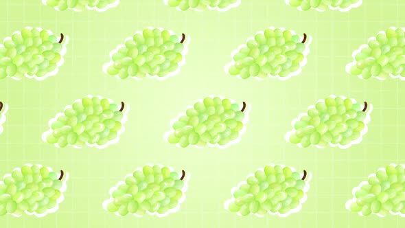 Green Grape Fruits Food Animation Background