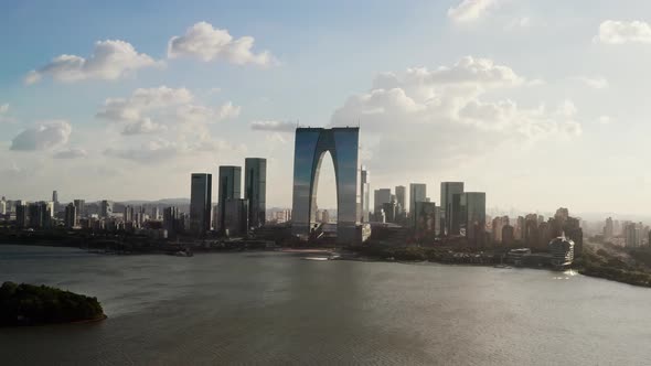 CBD buildings by Jinji Lake in Suzhou