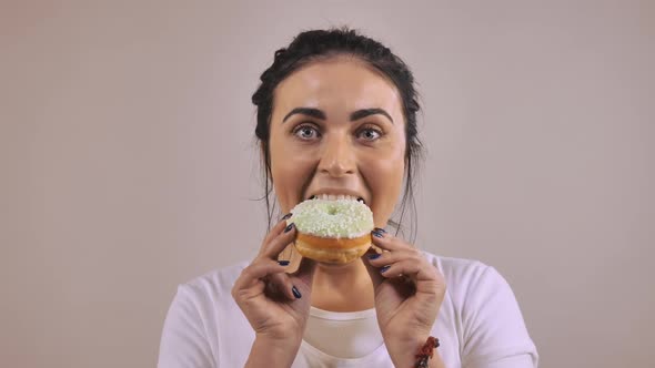 Cheerful Female with Cake  Video Prores