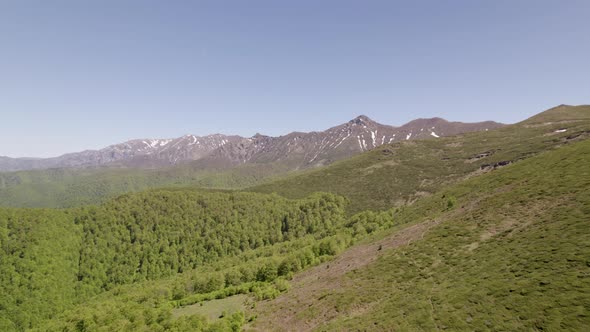 Aerial View of Trail Leading to the Summit in Central Balkan Near Ambaritsa Peak