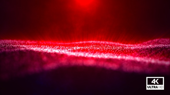 Glittering Red Particle Wave Flow 4K Background Looped V3 alt