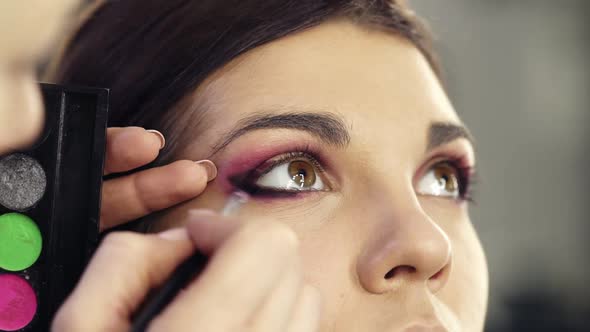 Close Up Footage of Creating Perfect Smokey Eyes Look