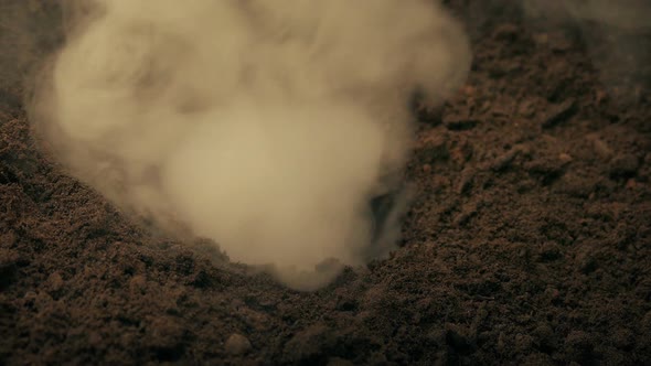 Hot Volcanic Vent With Steam Coming Out