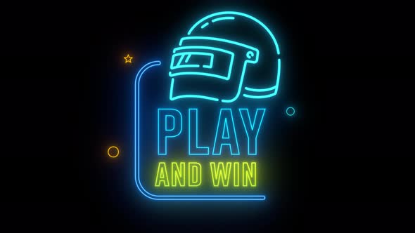 Neon Sign Type Play Game Background