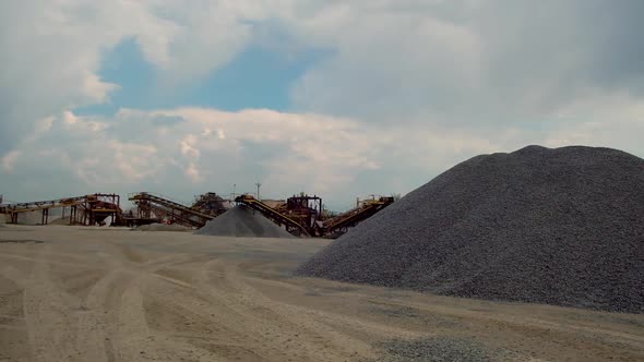 Work site industrial background. Concrete and cement mortar plant