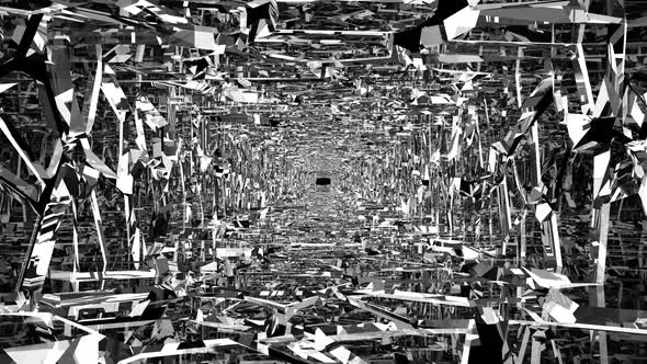 Glass Corridor Futuristic Modern Architecture Building Cracked Wall Window Room alt