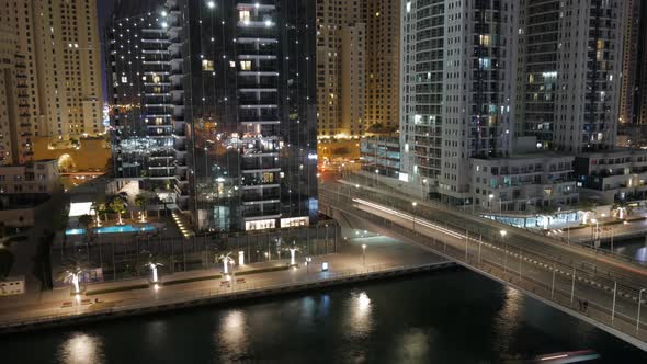 A beautiful timelapse of Dubai Marina (an affluent residential district of the United Arab Emirates)
