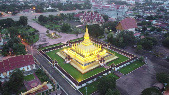 Aerial View By Drone Of Vientiane