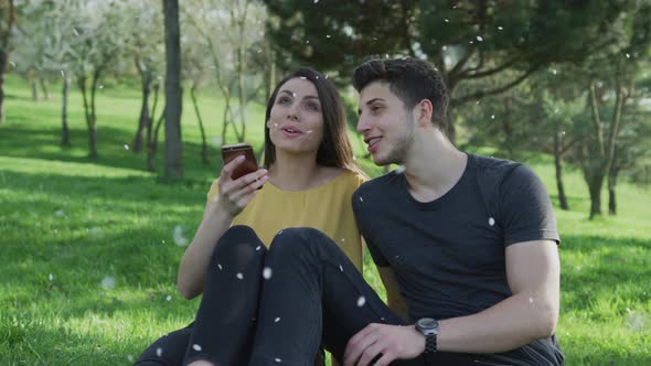 Young couple enjoying a spring day