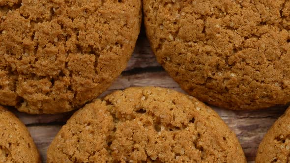 Closeup of freshly baked cranberry oatmeal cookies