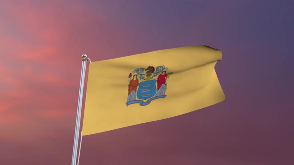 Flag Of New Jersey Waving 4k