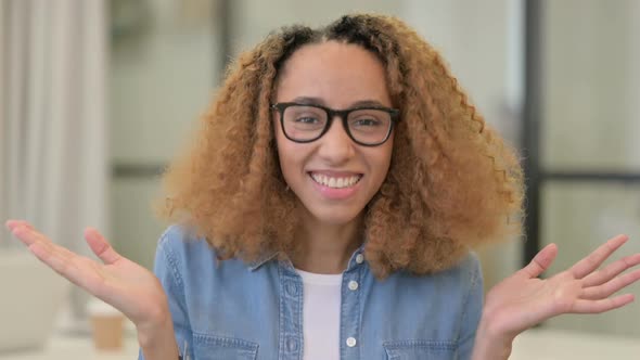 Portrait of African Woman Talking on Online Video Call