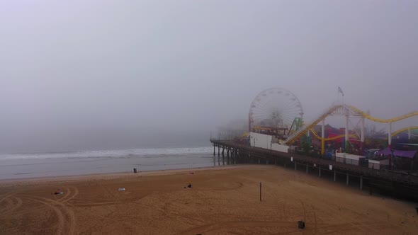 Very foggy day on the Santa Monica Pier.