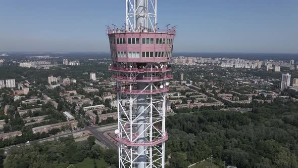 Kyiv. Ukraine: TV Tower. Aerial View