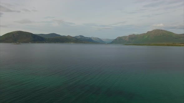 Coast on Vesteralen islands, aerial footage