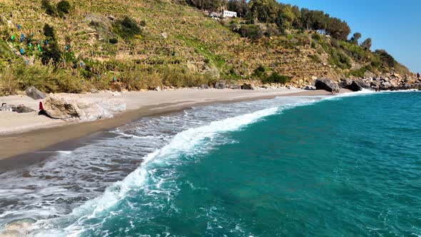 Wild beach on the Mediterranean Sea 4 K