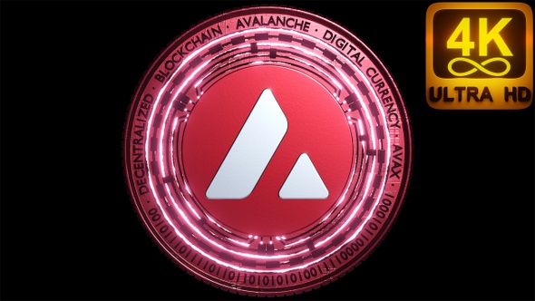 Avalanche Coin Avax Cryptocurrency With Alpha Channel. Fastest Smart Contracts Platform