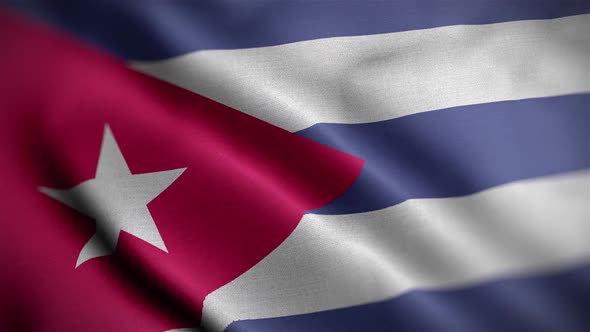 Cuba Flag Textured Waving Close Up Background HD