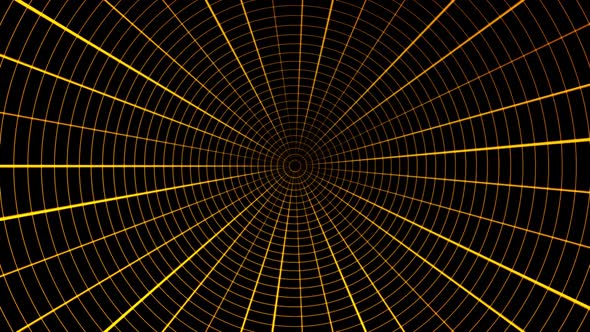 Abstract golden lines in rotating motion