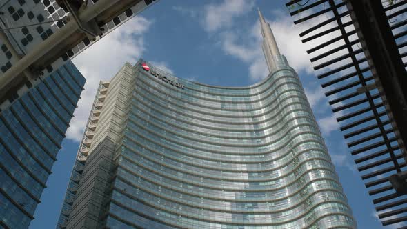 Modern Futuristic Architecture Unicredit Tower in Milan, Italy