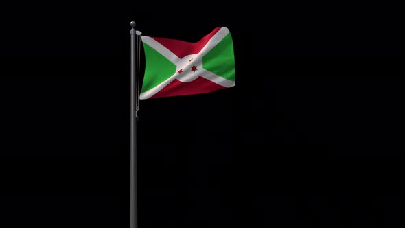 Burundi Flag With Alhpa 4K