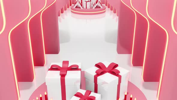 Christmas Gift Box Hallway 01 Hd 