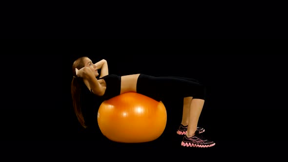 Girl with Fitness Ball, Shakes Press, Gym, Alpha Channel, Matte