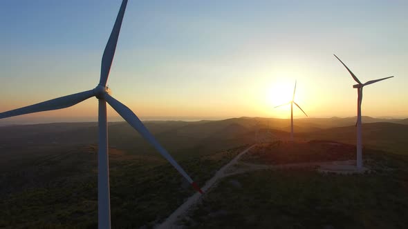 Close up view of windmill blades alt