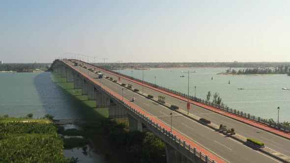 Aerial view of Cua Dai Bridge - Hoi An, Thu Bon River, Quang Nam