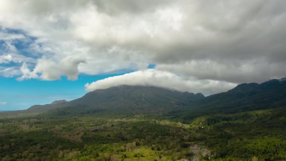 Mountains Covered with Rainforest and Clouds, Timelapse