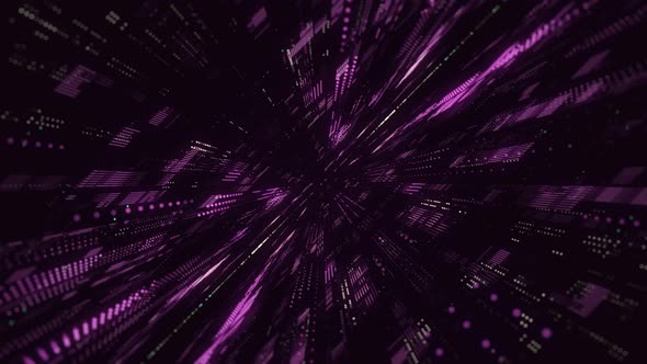 4K Purple Digital Data Sci Fi Rotate Background