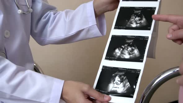 Pregnant Woman and Gynecologist Doctor at Hospital