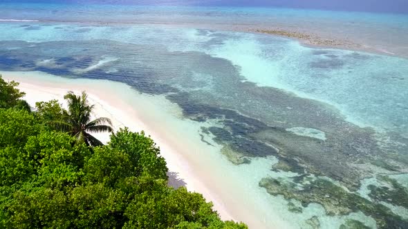 Wide angle sky of tourist beach by sea with sand background before sunset