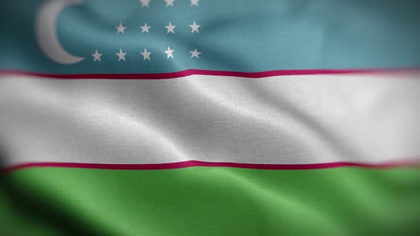Uzbekistan Flag Textured Waving Front Background HD
