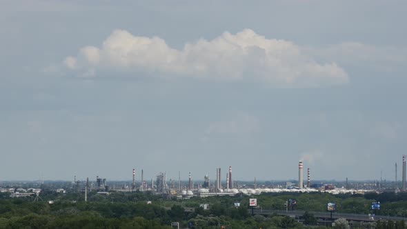 Time lapse from factory industry in Bratislava Slovakia