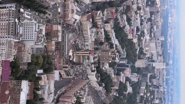 Vertical Video  Kyiv Ukraine Aerial View of the City