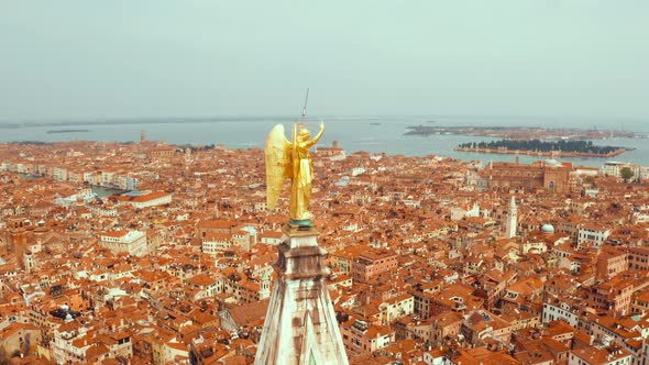 Golden statue in Venice, Italy