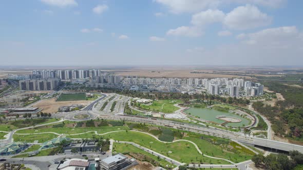 Lake At Netivot City, Israel