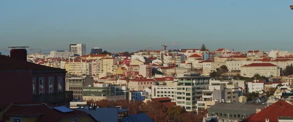 Scenic view of Lisbon colorful city