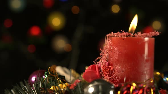 Christmas Decoration And Red Candle Light 2 alt