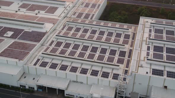 Solar power station on factory rooftop