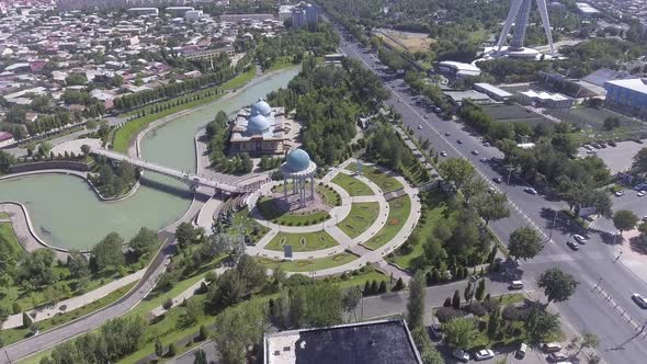 summer panorama of the beautiful and green of Tashkent city