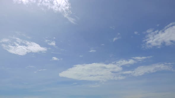 Time lapse of white cloud moving pass around sky background