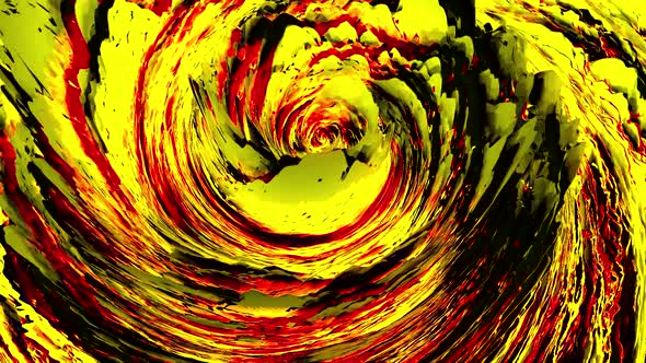 Abstract liquid hurricane rotating slowly, top view