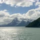 Opening View from Tourist Ship to Mountains with Glaciers in Torres del Paine, Chile - VideoHive Item for Sale