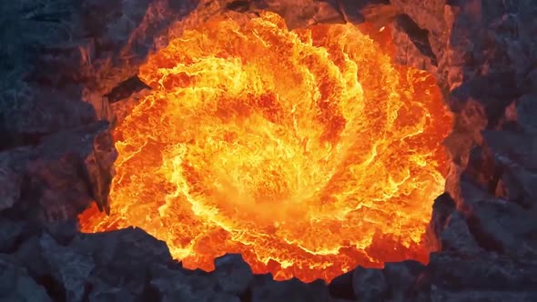 The Lava Cycle In The Volcano's Mouth